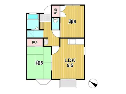 メゾンGM(2LDK/2階)の間取り写真