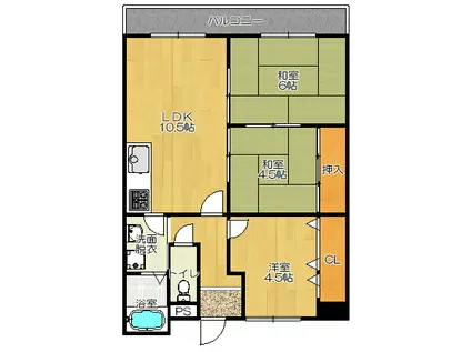 パークメゾン緑ヶ丘壱番館(3LDK/1階)の間取り写真