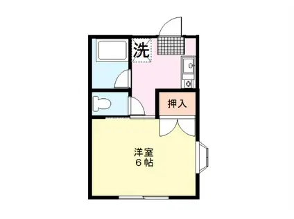 ハウスホープ(1K/2階)の間取り写真