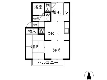 プレジール平田(3DK/1階)の間取り写真
