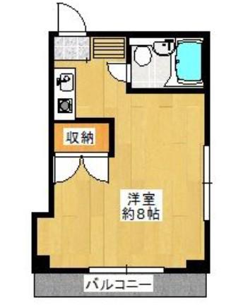 山王ハイツ(ワンルーム/2階)の間取り写真