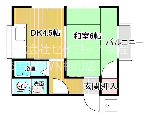 南久米コーポ(1DK/2階)の間取り写真