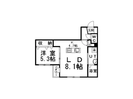 SUNMARINA(1LDK/3階)の間取り写真