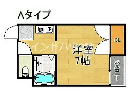セラ北加賀屋B(ワンルーム/4階)の間取り写真