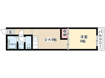ラ・メール21(1DK/3階)の間取り写真