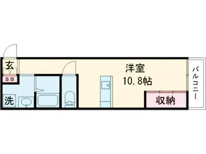 CHOU CHOU MAKINOHONMACHI(ワンルーム/1階)の間取り写真