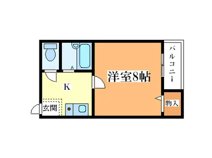 香川ハイツ(1K/3階)の間取り写真