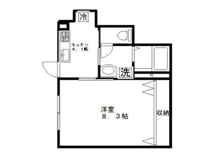 竹下アパート(1K/1階)の間取り写真