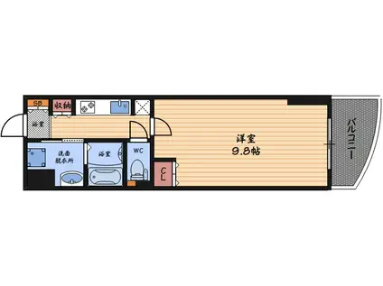 カスタリア新梅田(1K/11階)の間取り写真