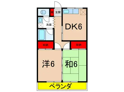 熊谷マンション(2DK/2階)の間取り写真