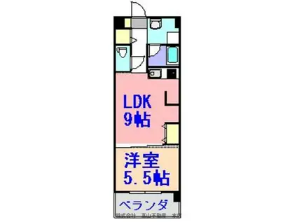 レジェンド桜Ⅱ番館(1LDK/4階)の間取り写真