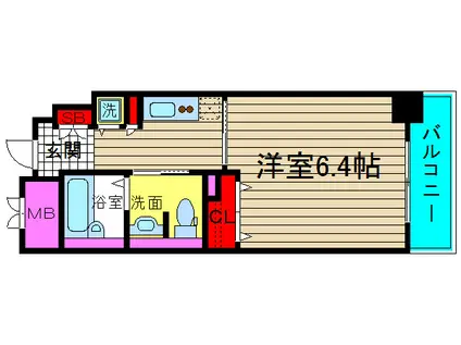 ルナコート江戸堀(1K/4階)の間取り写真