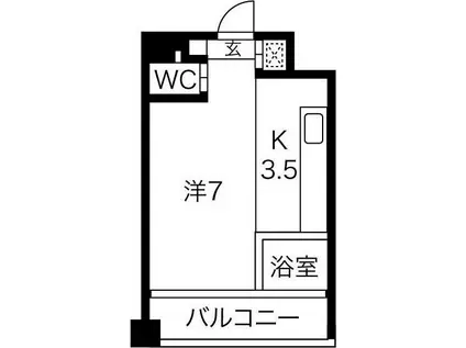 クレイタスパークIII(ワンルーム/2階)の間取り写真
