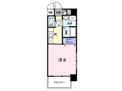 サンシャインKAWAOKA(1K/3階)の間取り写真