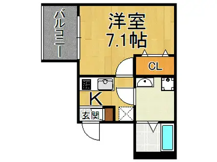LOTUS TSUKAGUCHI 2(1K/3階)の間取り写真