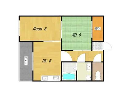 グランヴィア貴船(2DK/3階)の間取り写真