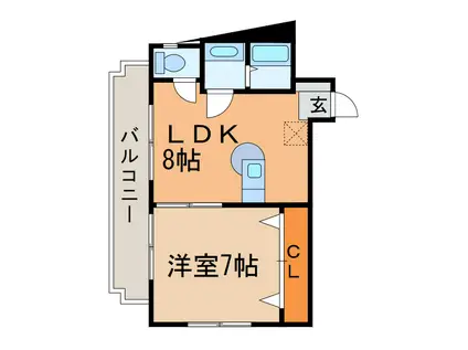 新豊ビル(1LDK/6階)の間取り写真