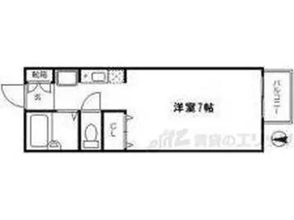 ハイドパークI(ワンルーム/2階)の間取り写真