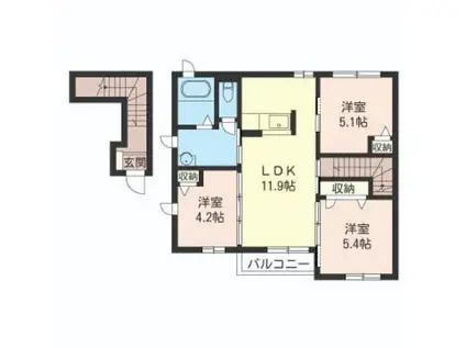 フレエペシェ3(3LDK/2階)の間取り写真