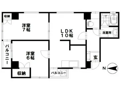 ラインアップ(2LDK/8階)の間取り写真