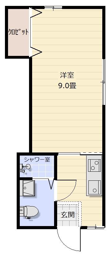PAO7(1K/1階)の間取り写真