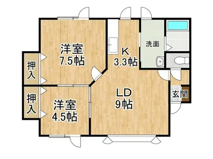 ORANGE HOUSE(2LDK/2階)の間取り写真