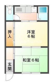 板宿ハイツ(2K/2階)の間取り写真