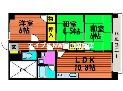 ネクスト倉田 西館(3LDK/6階)の間取り写真