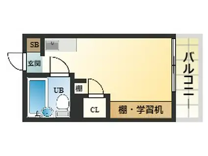 近鉄奈良線 八戸ノ里駅 徒歩24分 4階建 築46年(ワンルーム/3階)の間取り写真