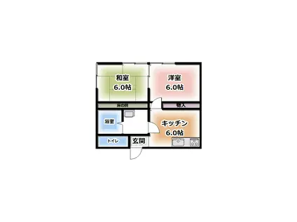 ジュネスクイーン(2K/2階)の間取り写真