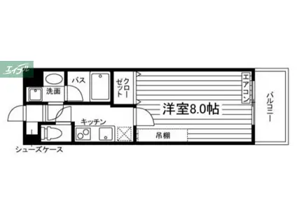 THE MODERN学南町(1K/1階)の間取り写真