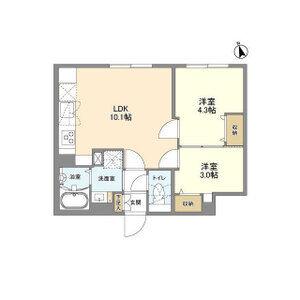 ウェルスクエア新宿戸山(2LDK/4階)の間取り写真