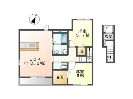 ビセスティーレ(2LDK/2階)の間取り写真
