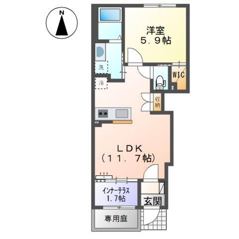 CASA ESTE唐津I(1LDK/1階)の間取り写真