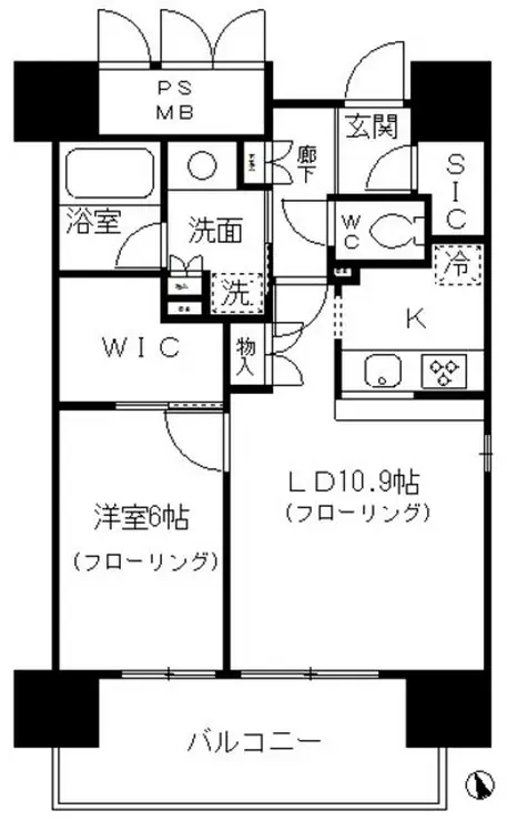 フォンテーヌ芝浦 9階階 間取り
