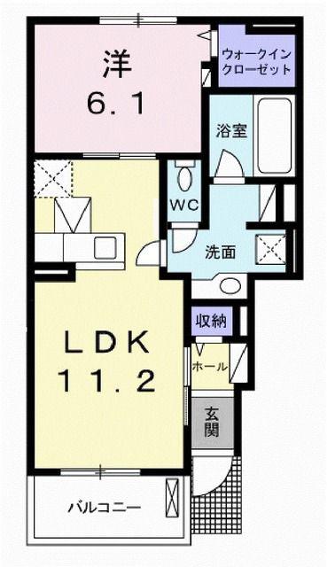 LUCEII(1LDK/1階)の間取り写真