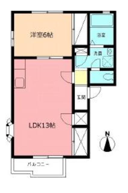サニーヒルズ(1LDK/2階)の間取り写真