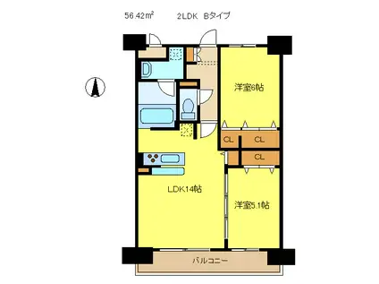 ソライロテラスあびこ(1SLDK/1階)の間取り写真