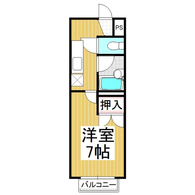 ハイツNAOE(1K/2階)の間取り写真