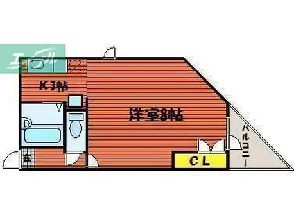 SOLEIL京町(1K/3階)の間取り写真