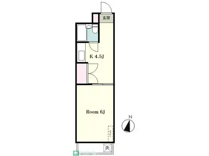 栗山コーポ(1K/1階)の間取り写真