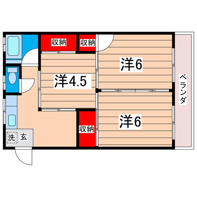 長山ハイツ(3K/2階)の間取り写真