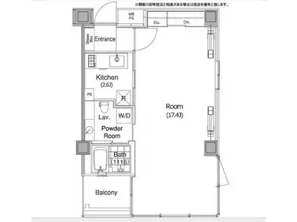 エルスタンザ代官山(1K/10階)の間取り写真