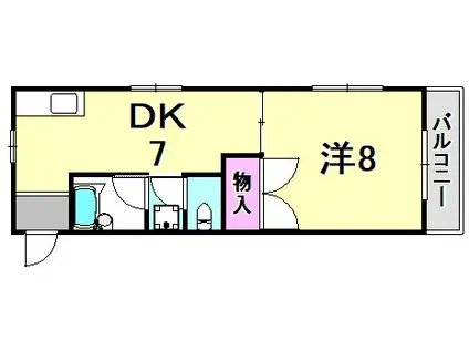 ユーミンフラット(1DK/3階)の間取り写真