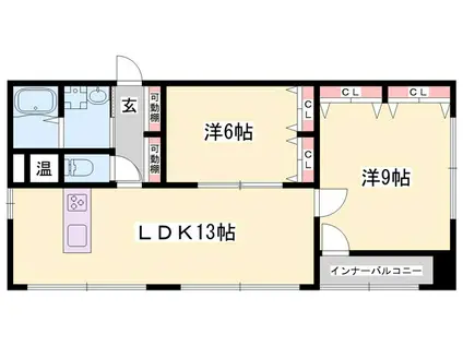 エイトビル福崎(2LDK/3階)の間取り写真