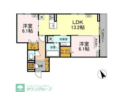 ルミナスひたち(2LDK/3階)の間取り写真