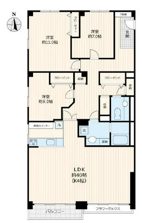 ドミ麻布 7階階 間取り
