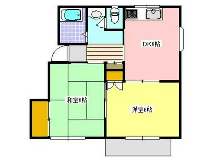 グリーンハイツ大紀(2DK/2階)の間取り写真