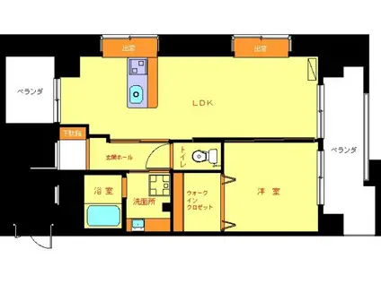 スカイハイツ石黒(1LDK/6階)の間取り写真