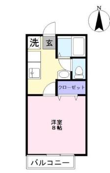 ビッグウェイ中庄C(1K/2階)の間取り写真